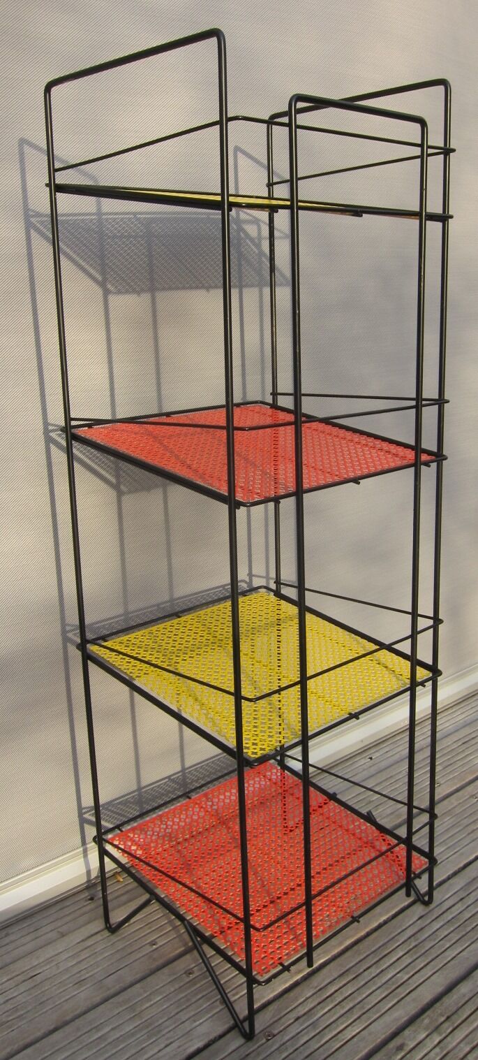 Display red and yellow perforated metal 1960