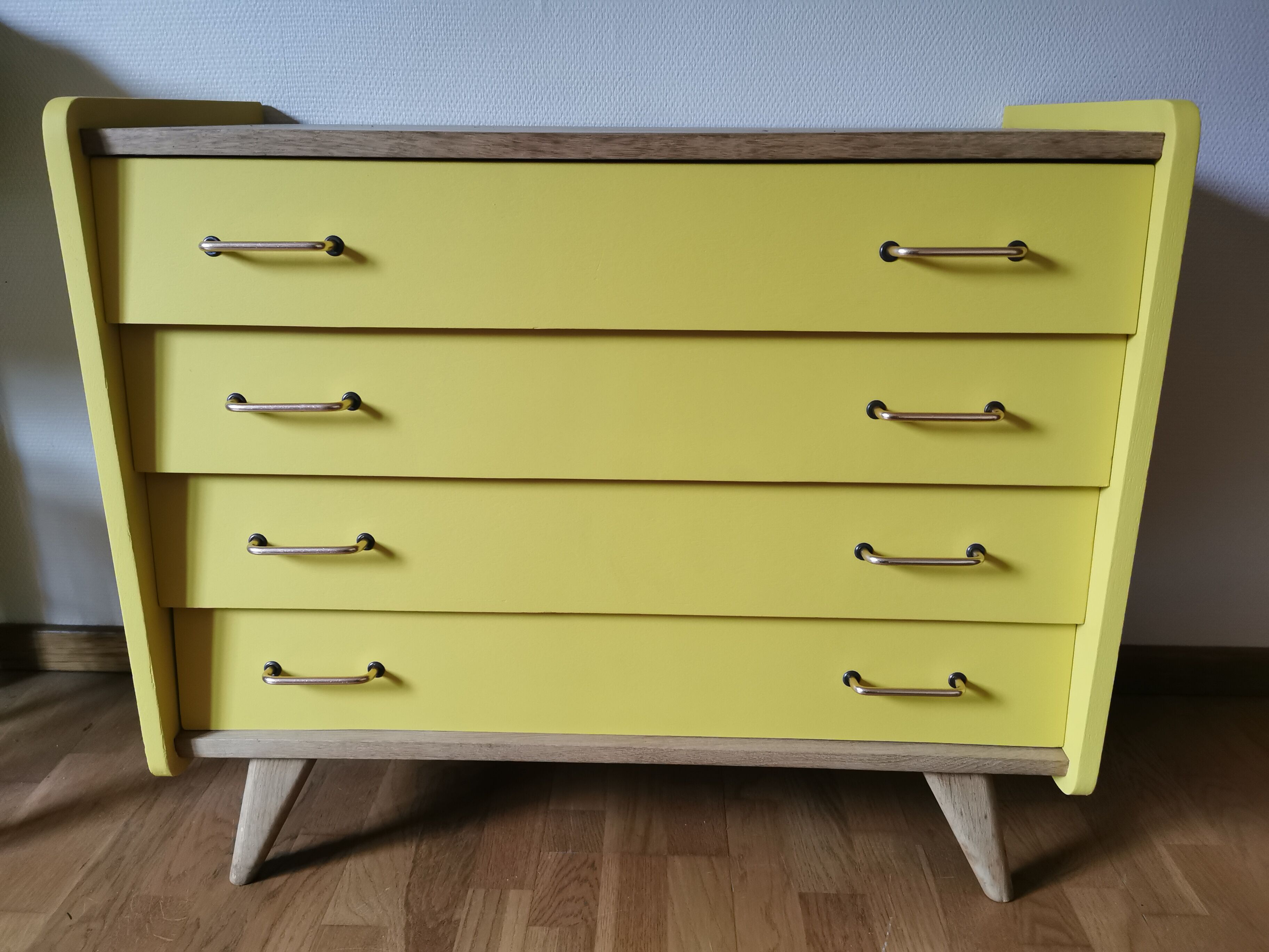 Vintage chest of drawers restyled feet compass