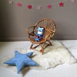 Chair rattan vintage child shell