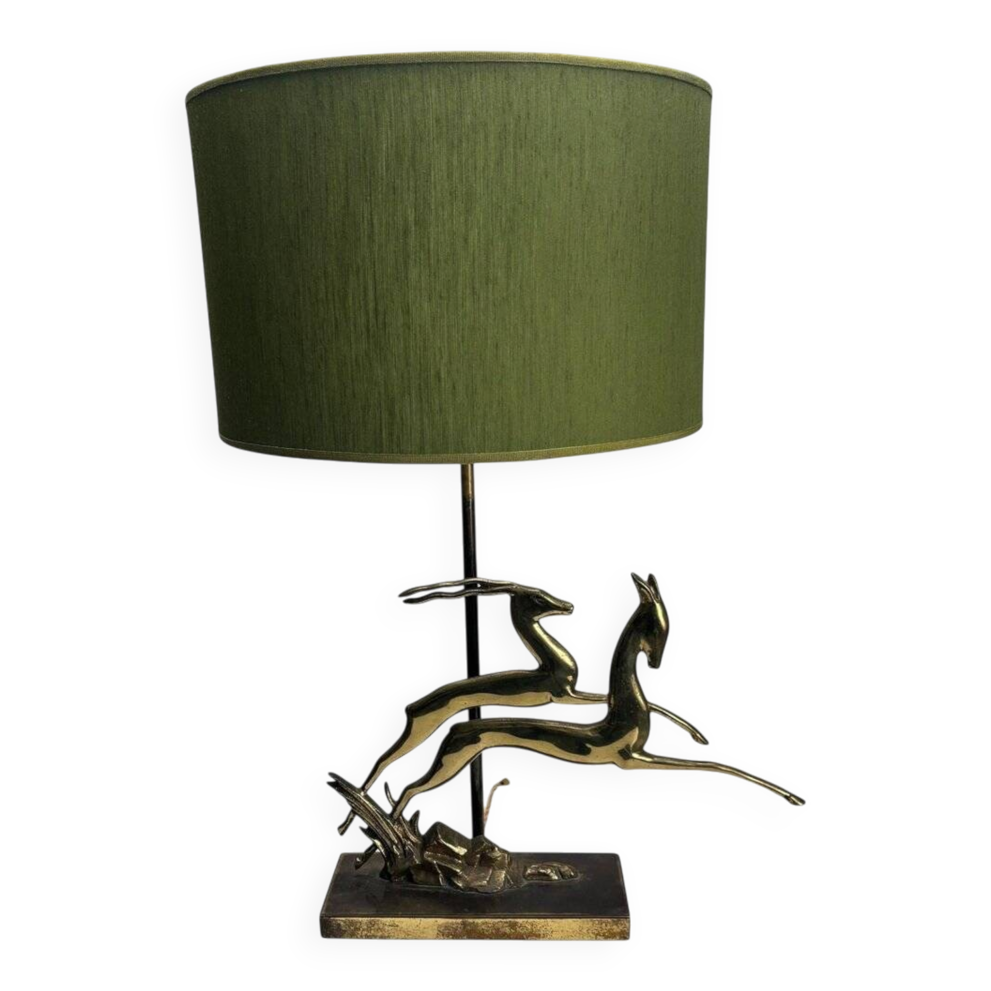 Art Deco Metal Table Lamp, France, 1940s