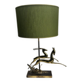Art Deco Metal Table Lamp, France, 1940s