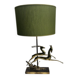 Art Deco Metal Table Lamp, France, 1940s