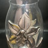 Glass and pewter vase