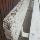Banc ancien d'école blanc patine ancienne