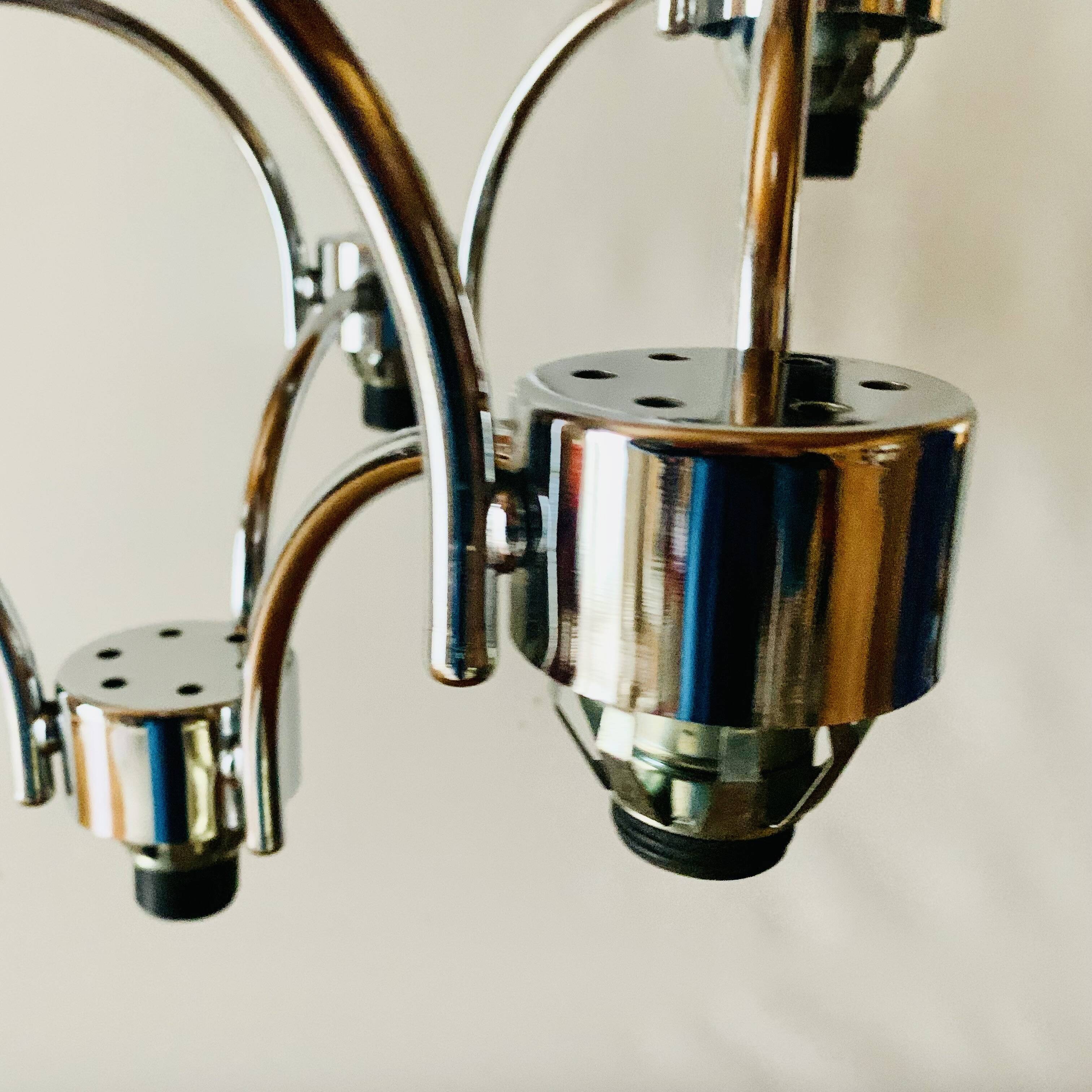 Lustre vintage en métal chromé - Space Age Design - SA Boulanger