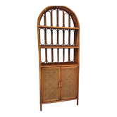 Meuble en rotin et cannage vintage des années 70