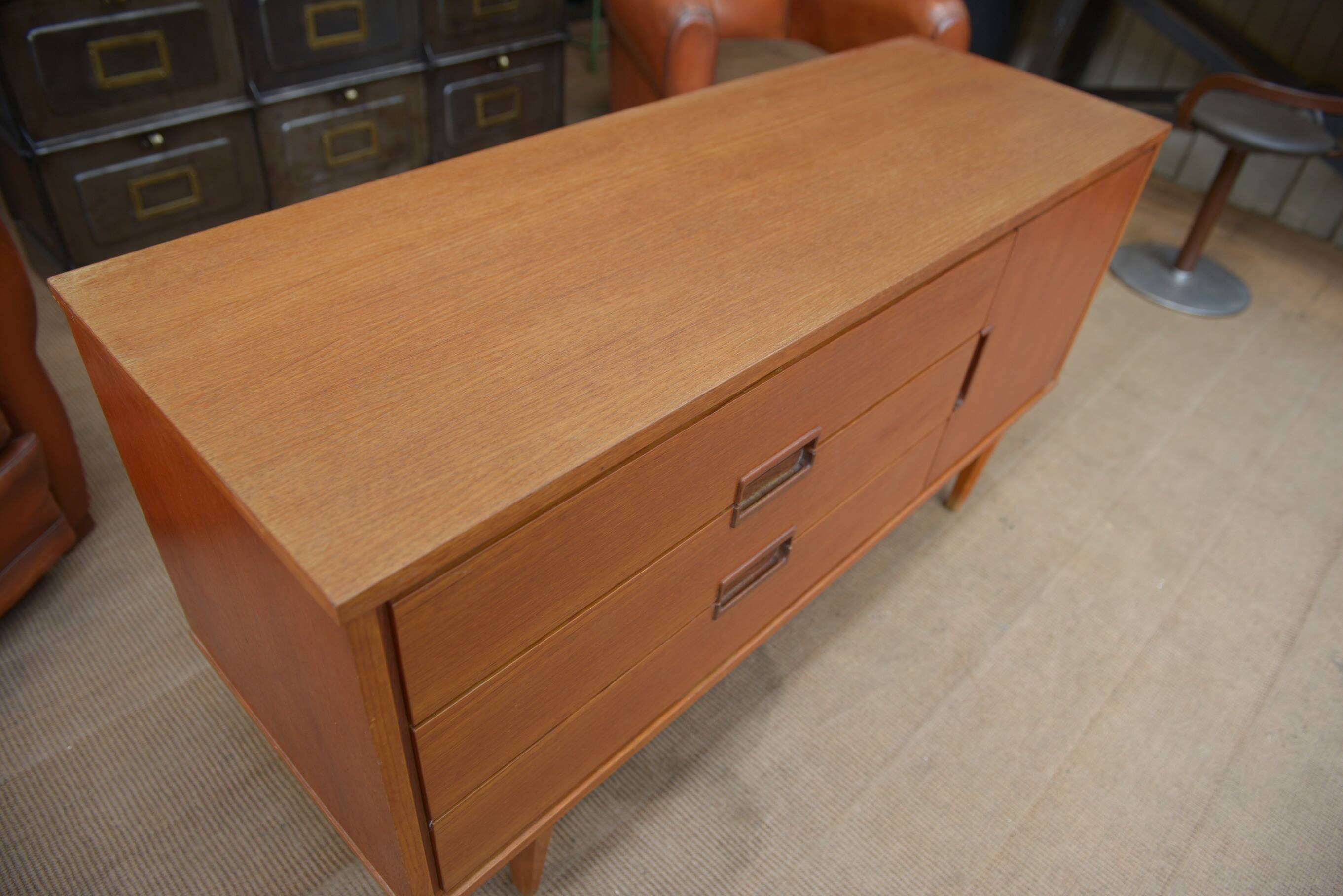 Small vintage teak low cabinet 1960