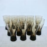 Series of 12 blown glass glasses