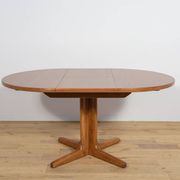 Mid-Century Round Teak Extendable Dining Table, United Kingdom, 1950s