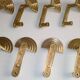 1 out of 10 pcs. Postmodern italian designer sottsass brass wall coat hooks