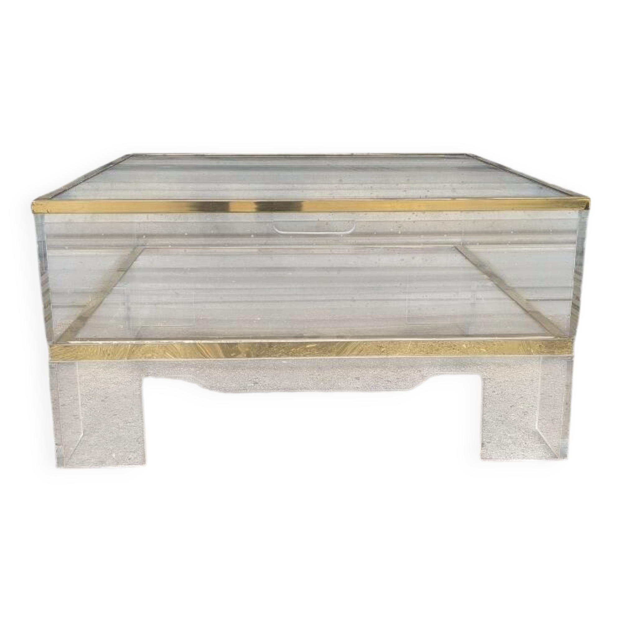 1970s plexiglass coffee table
