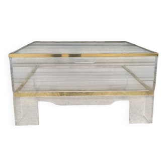 1970s plexiglass coffee table
