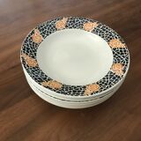 Lot de 7 assiettes creuses Art Déco