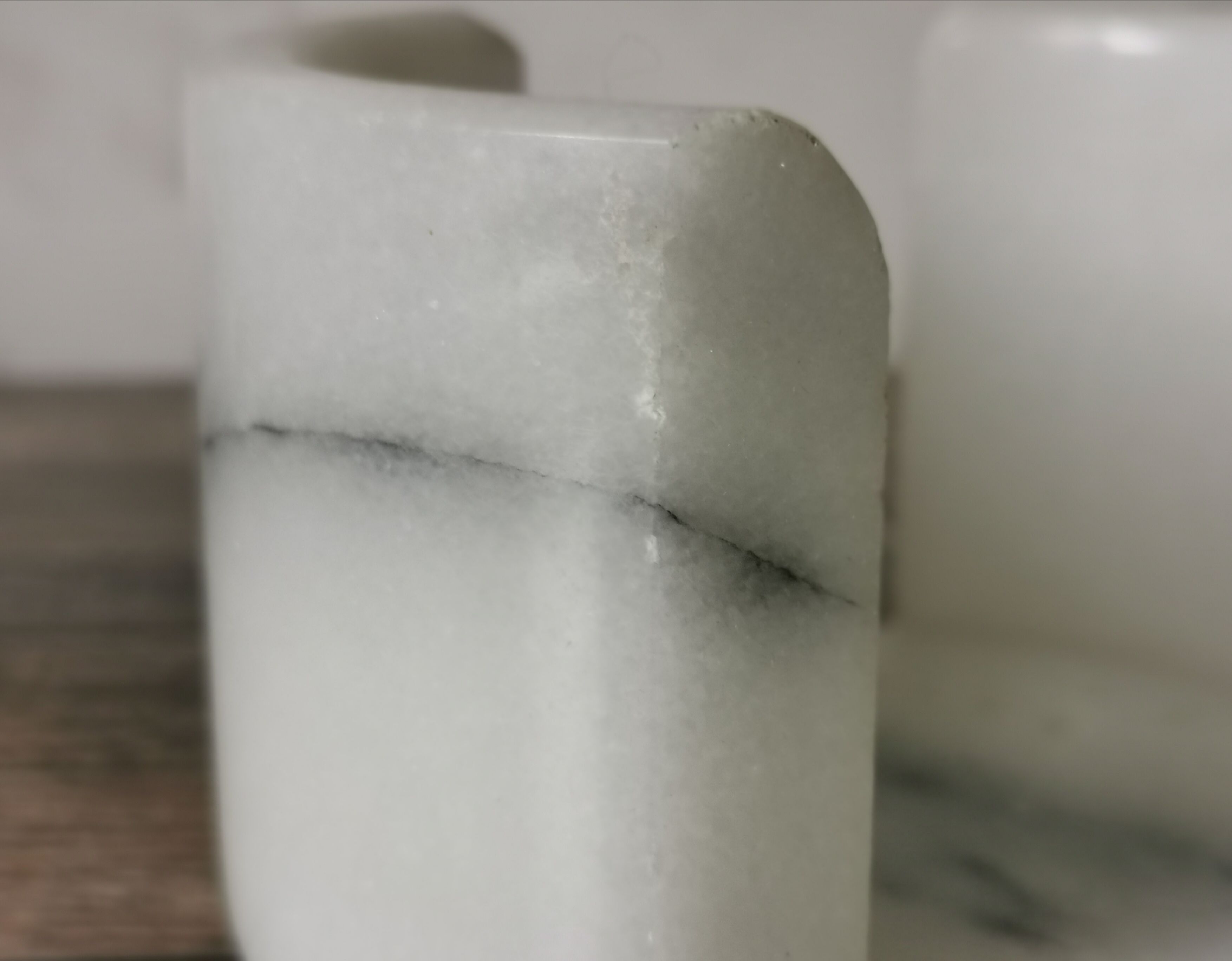 Ashtray and marble under glass