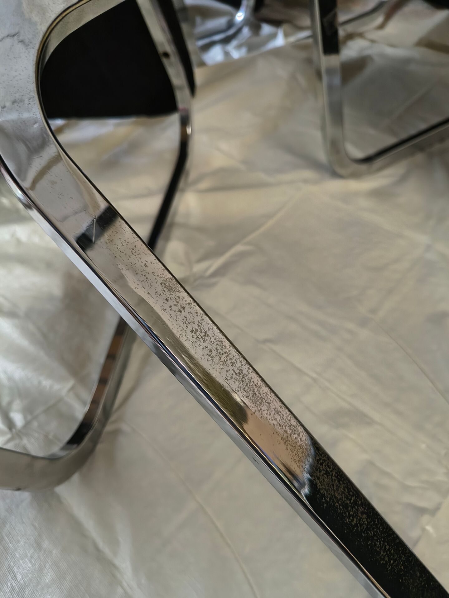 Vintage chrome chairs from the early 1980s.