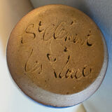 Saint clement-les-places pitcher in blue and green glazed ceramic