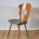 chaise Baumann en bois et skaï modèle Gentiane, 1950
