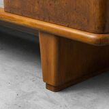 Vintage walnut burl sideboard with decorative inserts, 1940s