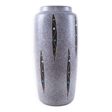 Vase en céramique grise, design allemand, années 1960, fabriqué en Allemagne de l'Ouest.