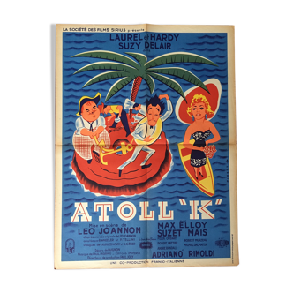 Cinema poster "Atoll K" Laurel - Hardy 60x80cm 1951