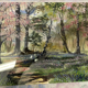 Watercolor ann dunbar "spring orchard" 30x40 cm