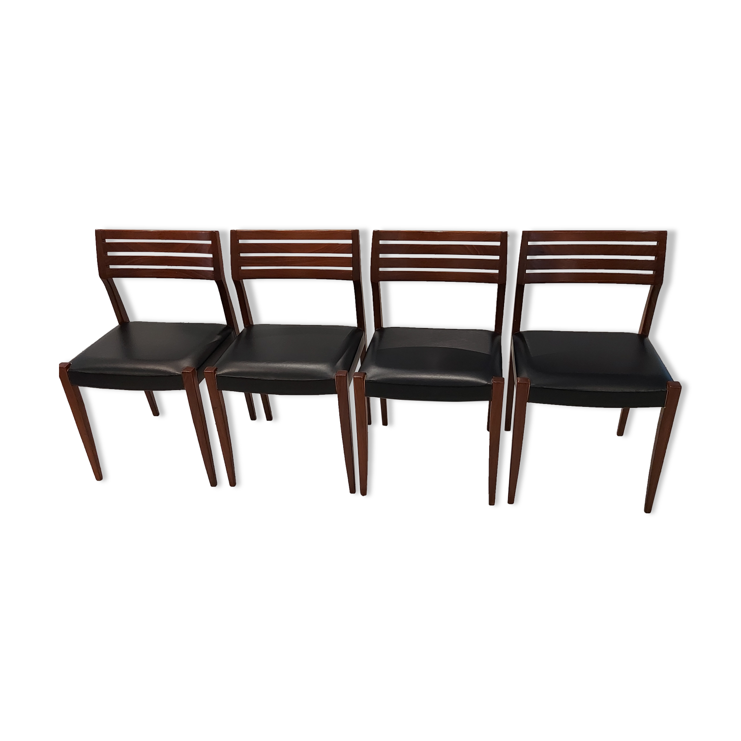 Suite de 4 chaises teck scandinave vintage années 1970
