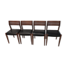 Suite de 4 chaises teck scandinave vintage années 1970