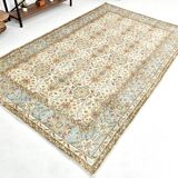 6x9 Sky Blue Turkish Vintage Area Rug 178x286Cm SK 24678