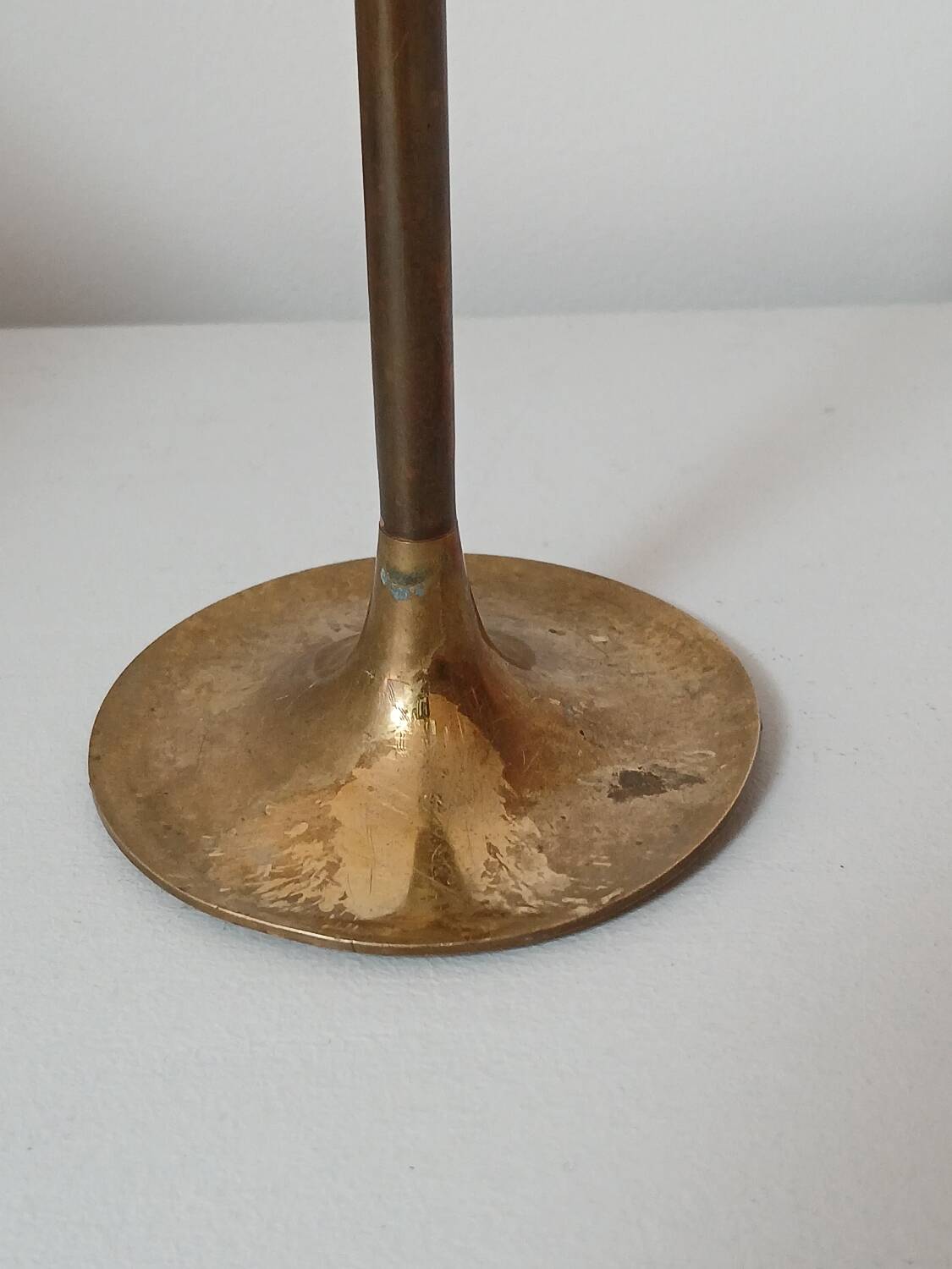 Brass candle holder, straight shape