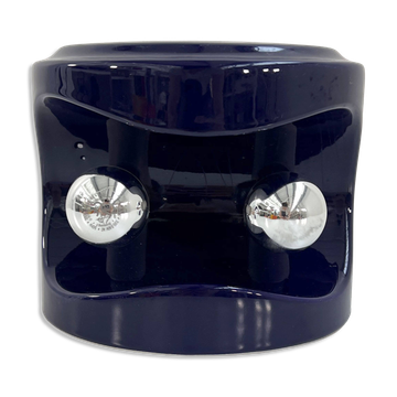 Blue night / mauve ceramic table lamp by Perdomello 70, 1970