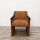 Paire de fauteuils années 80 en velours côtelé terracotta