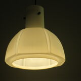 Suspension lamp, white opaline, Glashütte Limburg, Germany 1960