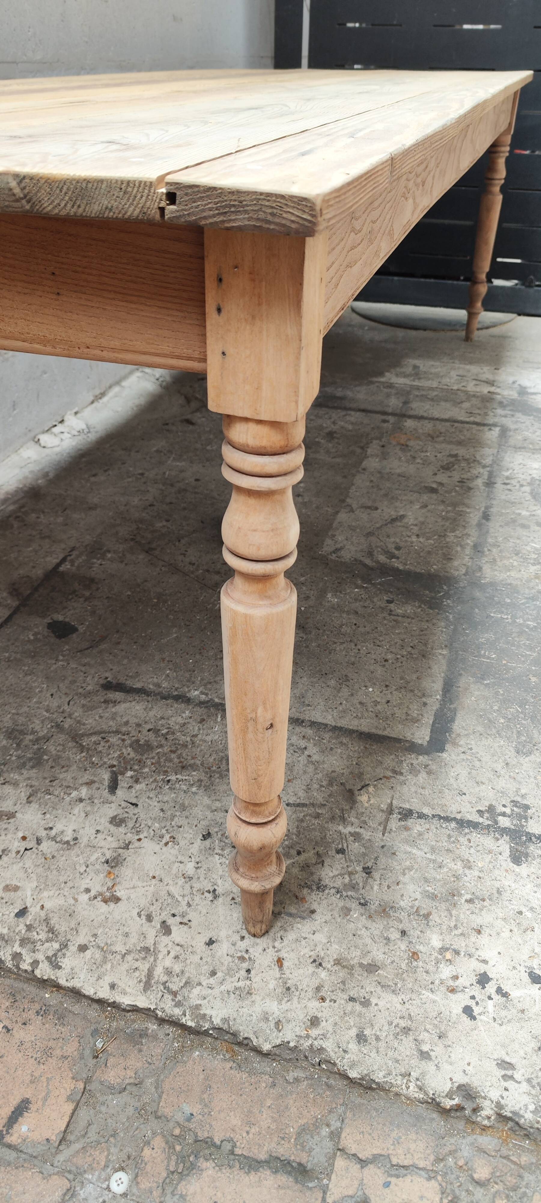 Old large raw wood farm table