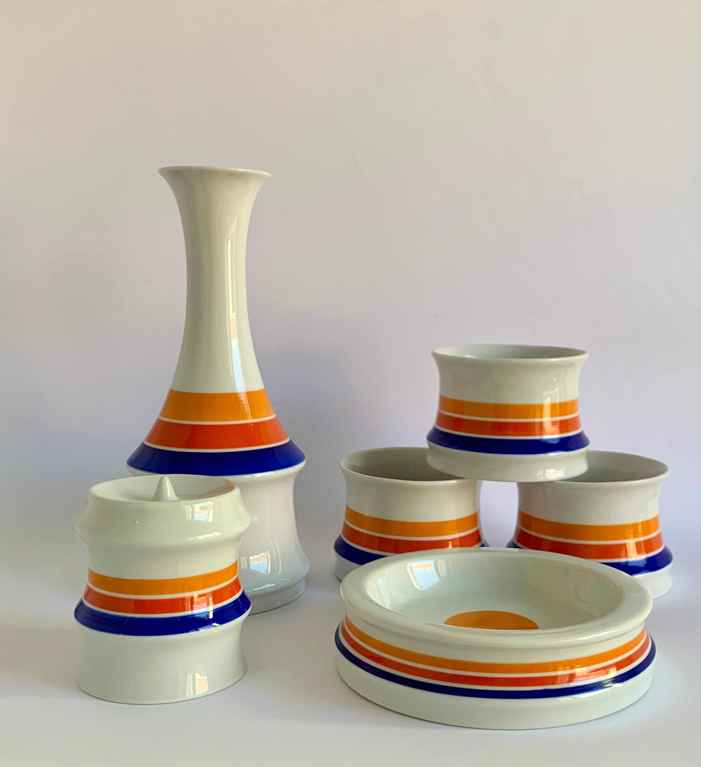 Vintage tabletop set, Hollohaza Hungary 1960s