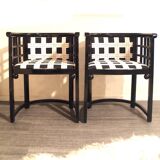 Josef Hoffmann style  art nouveau design armchairs