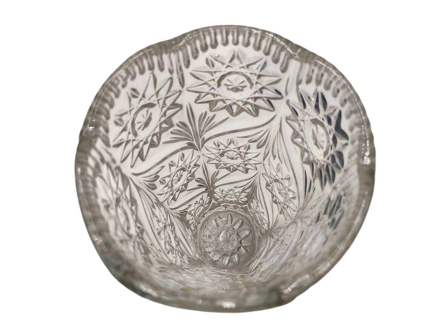 Vintage Molded Glass Vase - Exquisite Floral and Botanical Motifs