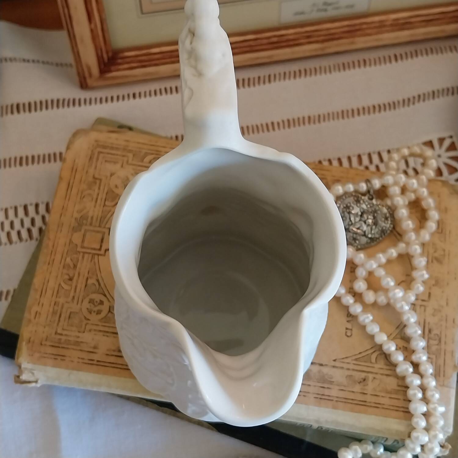 Vintage Portmeirion England biscuit porcelain milk jug