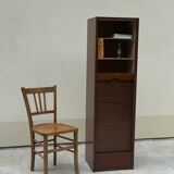 Vintage 1970s filing cabinet with curtains