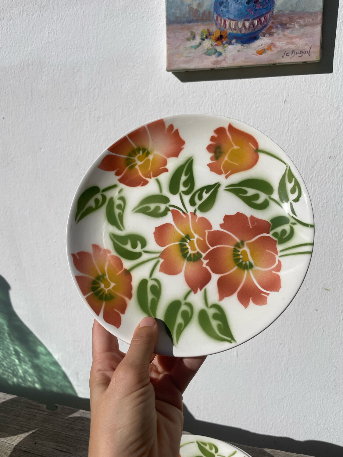 8 Moulin des Loups flower-patterned dinner plates