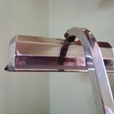 Vintage desk lamp - chrome steel + inkwell + card holder and rosewood pen