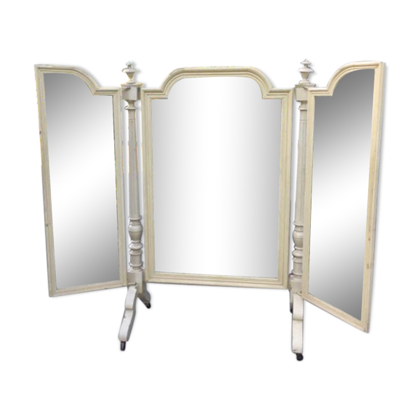 Miroir ancien sur pied triptyque 1860 taille 170x200cm | Selency