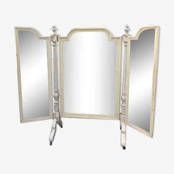 Miroir ancien sur pied triptyque 1860 taille 170x200cm