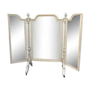 Miroir ancien sur pied triptyque