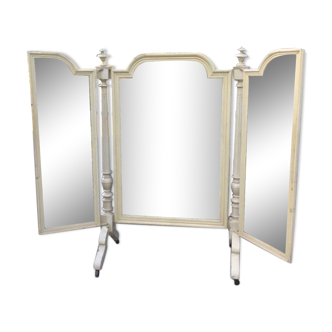 Miroir ancien sur pied triptyque 1860 taille 170x200cm