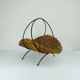 panier en osier avec cadre en métal noir style milieu du siècle années 1950 panier à fruits