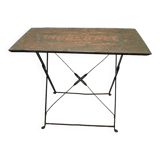 Old French Metal Bistro Folding Table, 1st half 1900s