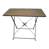 Old French Metal Bistro Folding Table, 1st half 1900s