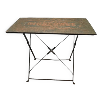 Old French Metal Bistro Folding Table, 1st half 1900s
