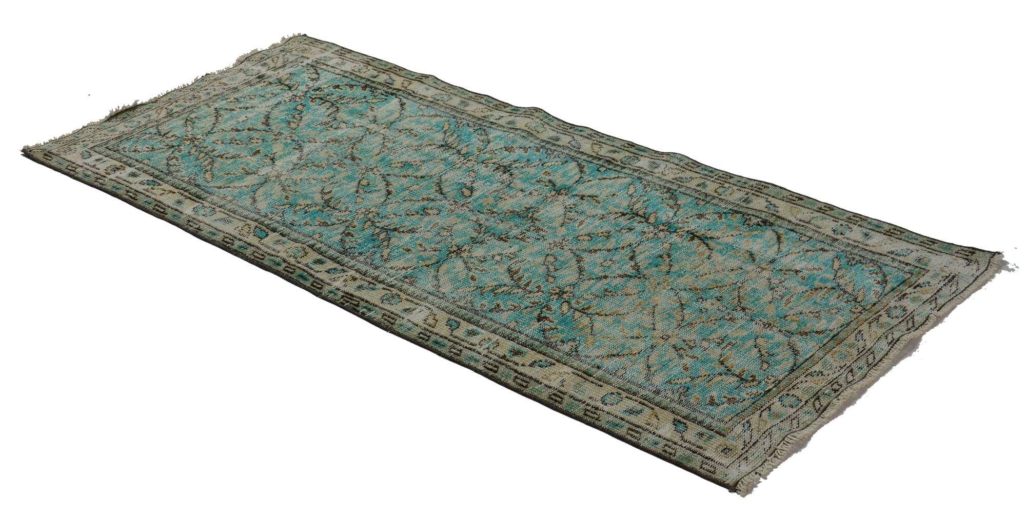 Turkish Anatolian Handmade Vintage Area Rug 200 cm x 95 cm