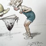 Lithograph “The secrets of the sea” by Georges Redon, 1926